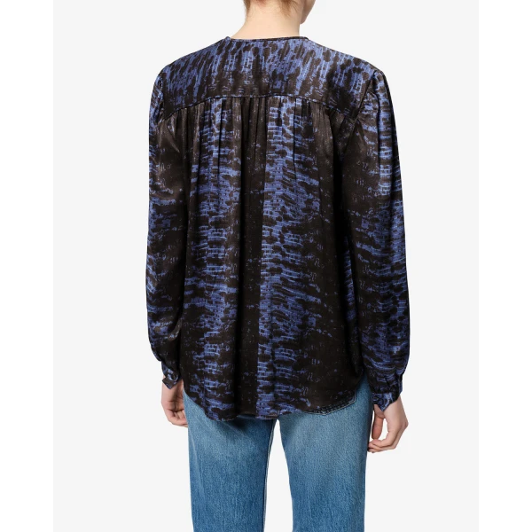Isabel Marant Laraya Silk Blouse in Midnight | Blouse | Coveti