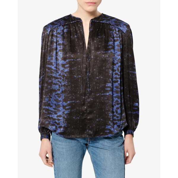 Isabel Marant Laraya Silk Blouse in Midnight | Blouse | Coveti