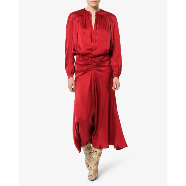Isabel Marant Laraya Silk Blouse in Red | Blouse | Coveti
