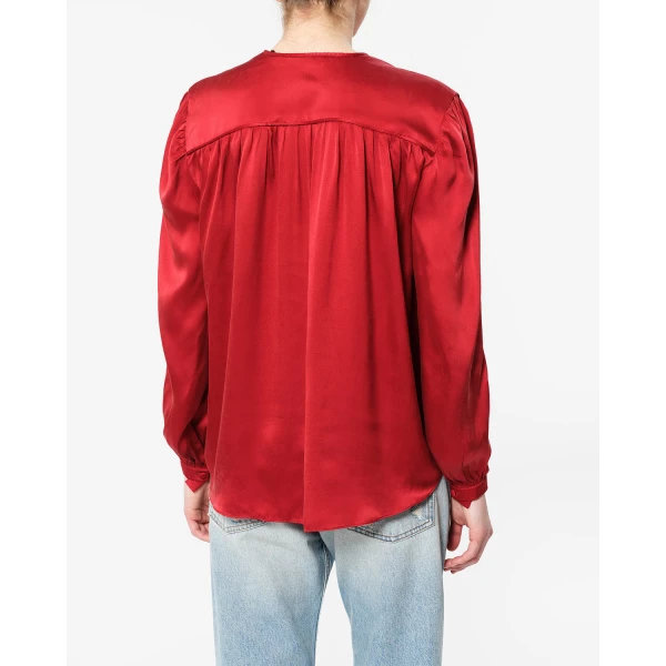 Isabel Marant Laraya Silk Blouse in Red | Blouse | Coveti