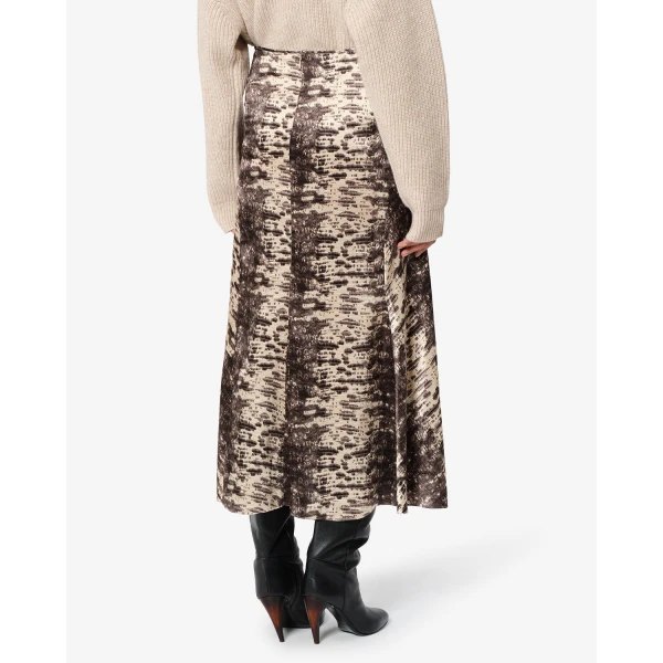 Isabel Marant Laren Silk Skirt in Beige | Midi Skirts | Coveti