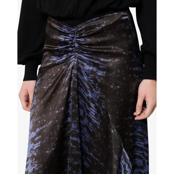 Isabel Marant Laren Silk Skirt in Midnight | Midi Skirts | Coveti