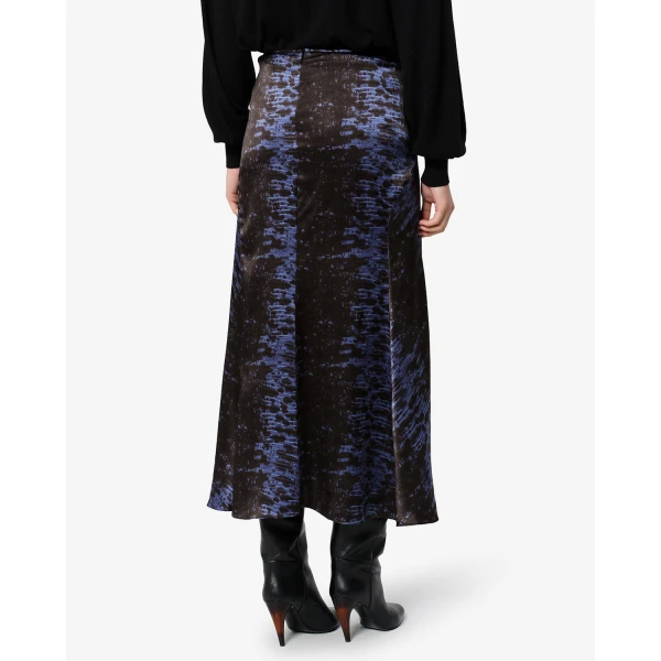 Isabel Marant Laren Silk Skirt in Midnight | Midi Skirts | Coveti
