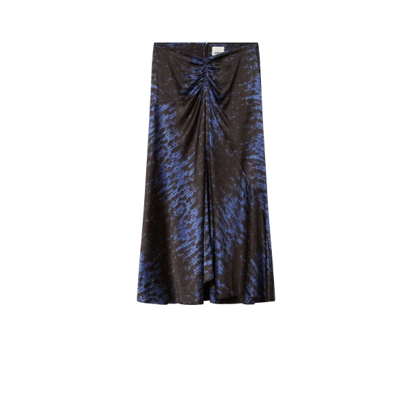 Laren Silk Skirt in Midnight