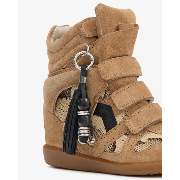Isabel Marant Leather Charms Keychain in Black and Silver | Bag charms | Coveti