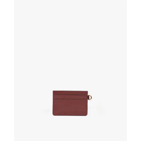 Isabel Marant Leather Oskan Card Holder in Burgundy | Wallets & Purses | Coveti