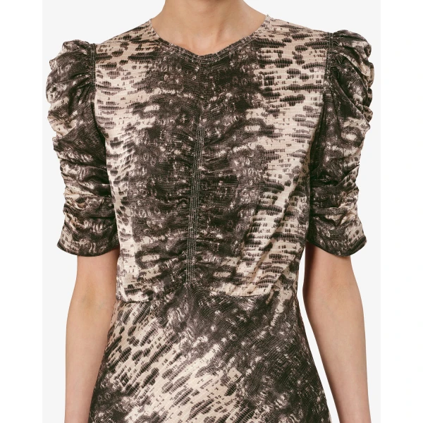 Isabel Marant Lemila Silk Dress in Beige | Mini Dresses | Coveti