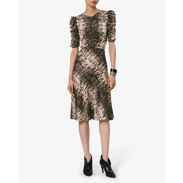 Isabel Marant Lemila Silk Dress in Beige | Mini Dresses | Coveti