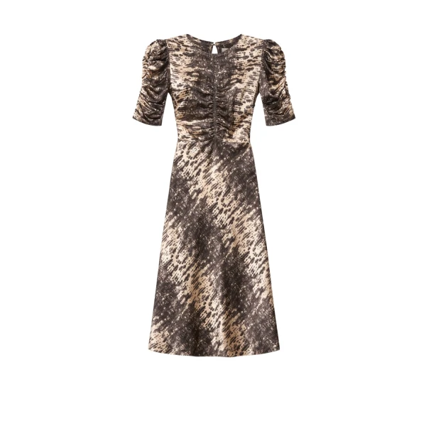 Lemila Silk Dress in Beige