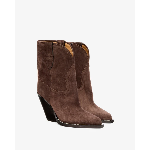 Isabel Marant Leyane Ankle Boots in Chocolate | Boots | Coveti