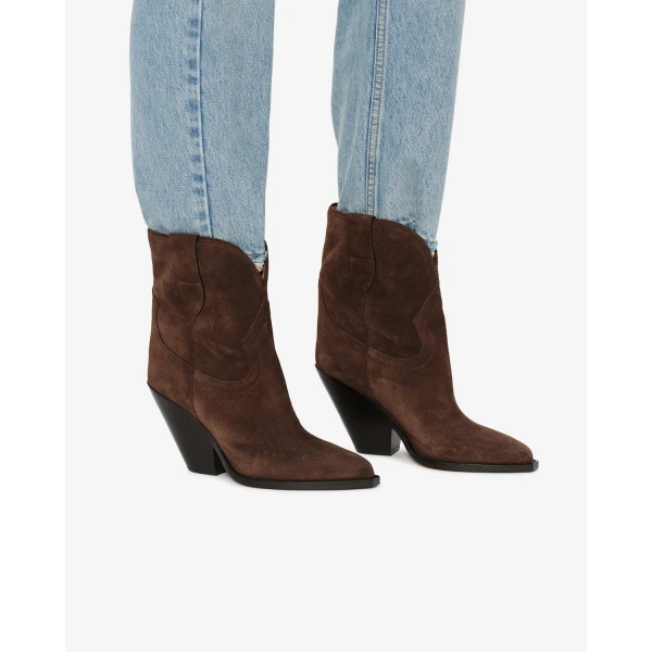 Isabel Marant Leyane Ankle Boots in Chocolate | Boots | Coveti