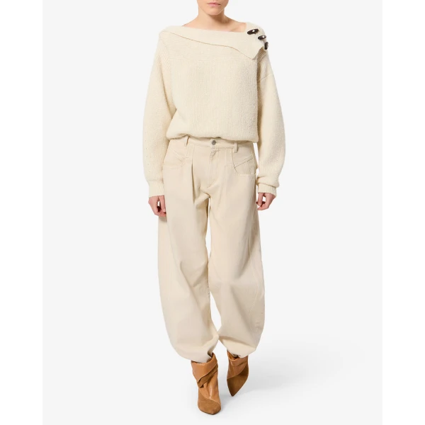 Isabel Marant Lisha Jeans in Beige | Denim | Coveti