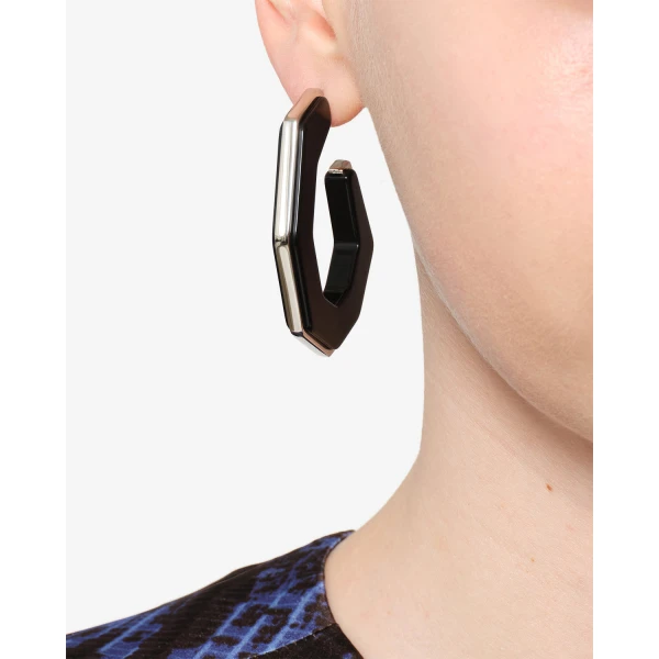 Isabel Marant Liu Earrings in Black and Silver | Earrings | Coveti