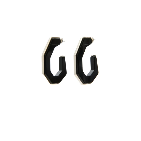 Liu Earrings in Black and Silver