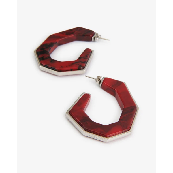 Isabel Marant Liu Earrings in Red and Silver | Earrings | Coveti