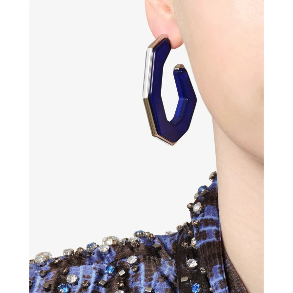 Isabel Marant Liu Earrings in Royal Blue and Silver | Earrings | Coveti