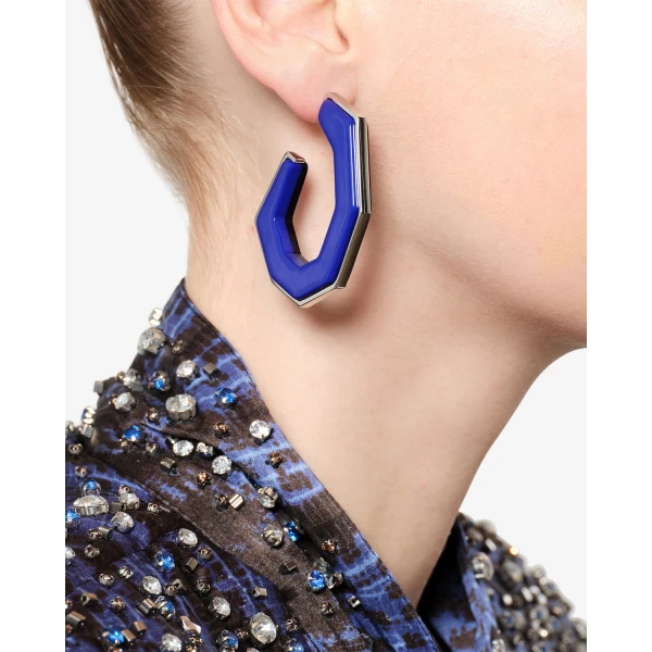 Isabel Marant Liu Earrings in Royal Blue and Silver | Earrings | Coveti