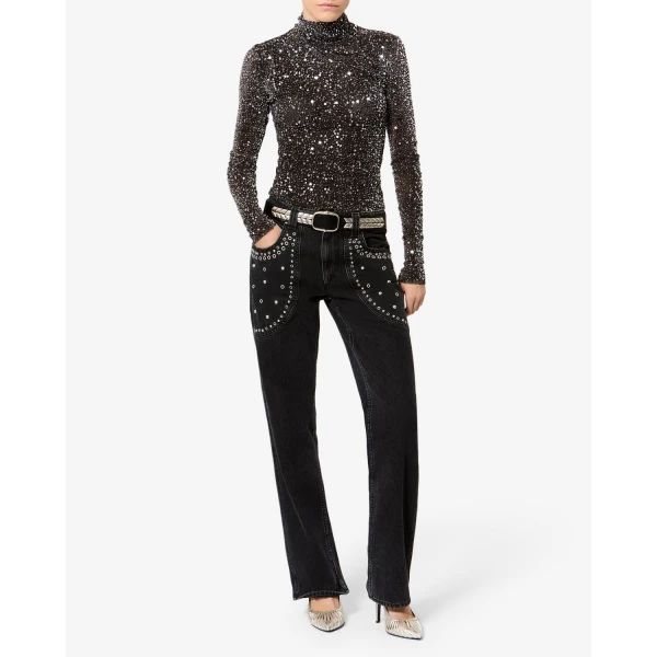 Isabel Marant Lou Top in Silver | Tops | Coveti