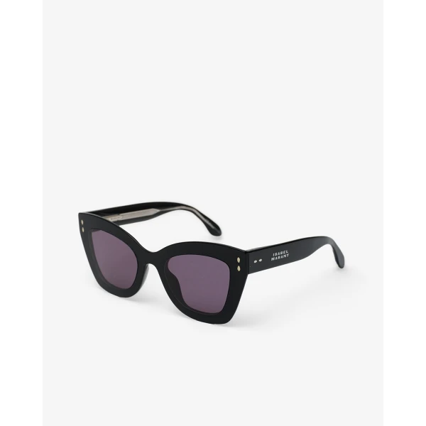 Isabel Marant Louny Cat-Eye Sunglasses in Black Palladium and Gray | Sunglasses | Coveti