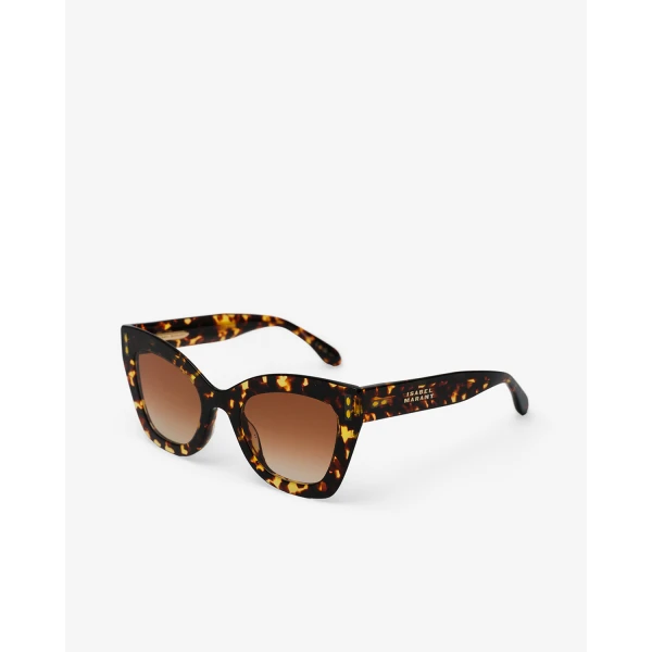 Isabel Marant Louny Cat-Eye Sunglasses in Havana and Brown Shaded | Sunglasses | Coveti