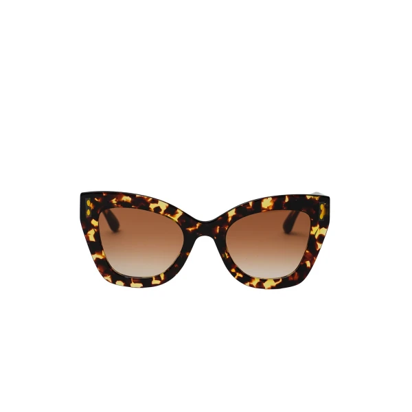 Louny Cat-Eye Sunglasses in Havana and Brown Shaded