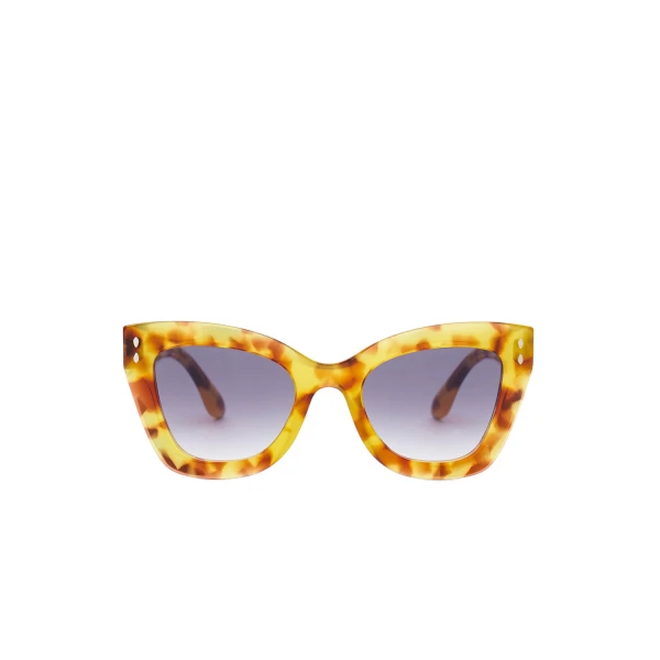 Isabel Marant Louny Sunglasses in Havana Honey and Dark Gray | Women | Coveti