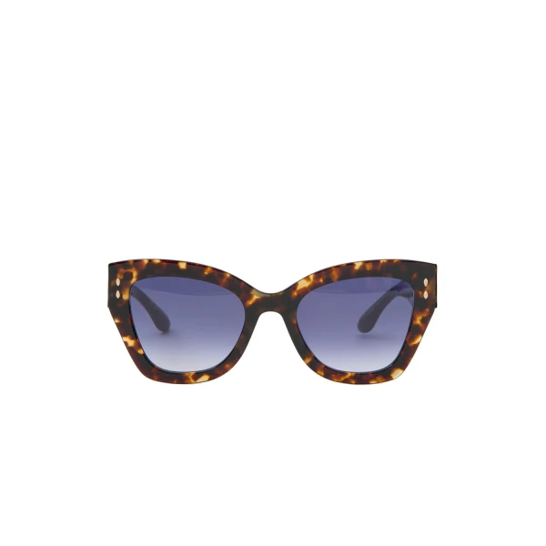 Lounyz Cat-Eye Sunglasses in Havana Brown and Dark Blue Shaded