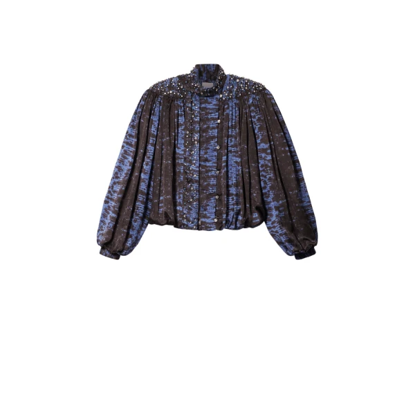 Loyra Silk Blouse in Midnight