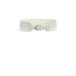 Isabel Marant Lucie Leather Belt in Chalk and Silver | Women | Coveti