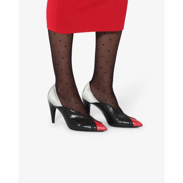 Isabel Marant Luza Pumps in Black and Scarlet Red | Heels | Coveti