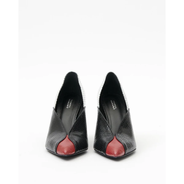 Isabel Marant Luza Pumps in Black and Scarlet Red | Heels | Coveti