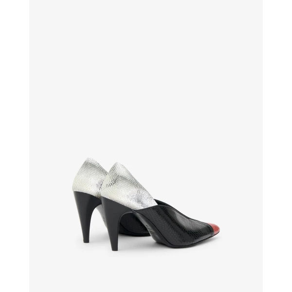 Isabel Marant Luza Pumps in Black and Scarlet Red | Heels | Coveti