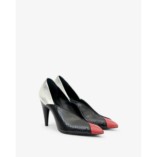 Isabel Marant Luza Pumps in Black and Scarlet Red | Heels | Coveti