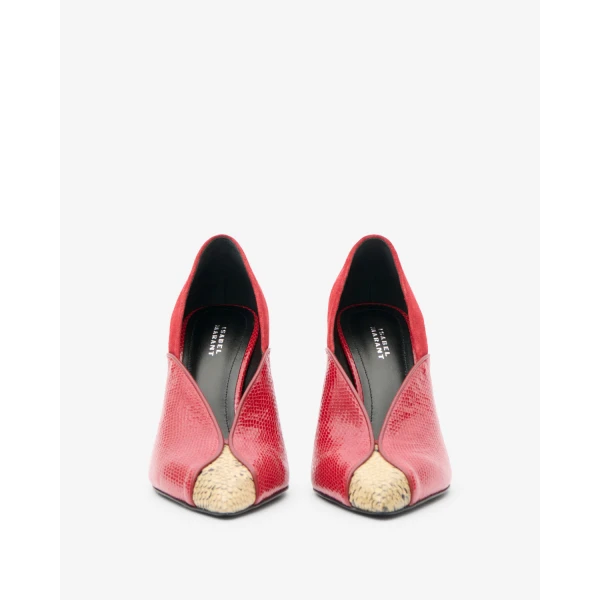 Isabel Marant Luza Pumps in Scarlet Red and Sahara | Heels | Coveti