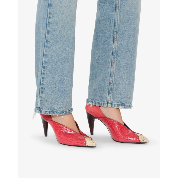 Isabel Marant Luza Pumps in Scarlet Red and Sahara | Heels | Coveti