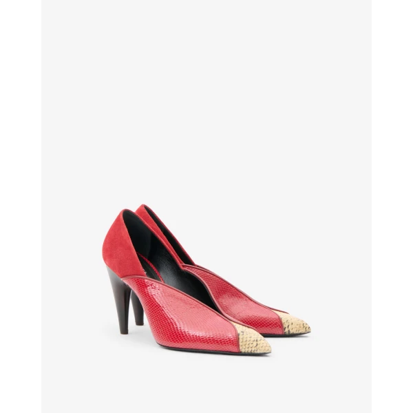 Isabel Marant Luza Pumps in Scarlet Red and Sahara | Heels | Coveti