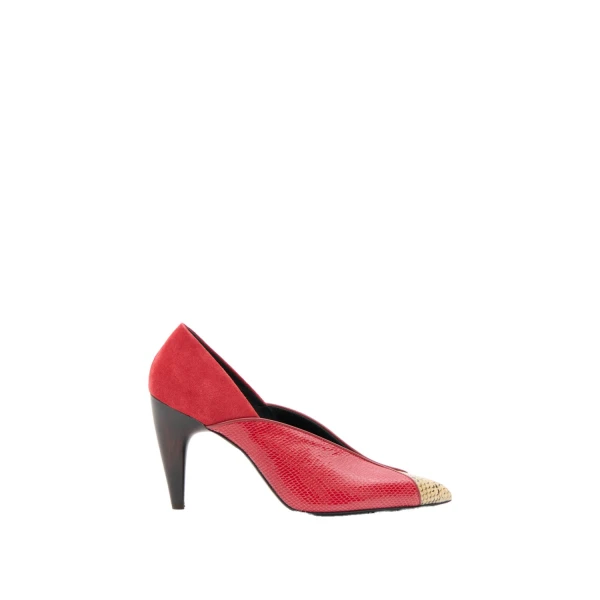 Luza Pumps in Scarlet Red and Sahara