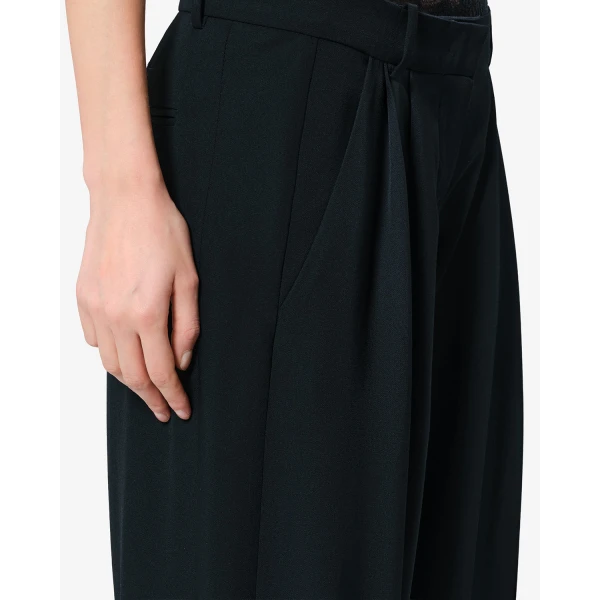 Isabel Marant Lyda Wool Pants in Black | Wide leg pants | Coveti