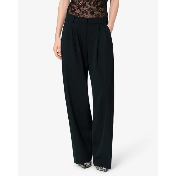 Isabel Marant Lyda Wool Pants in Black | Wide leg pants | Coveti