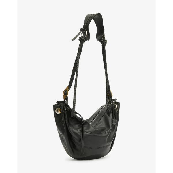 Isabel Marant Maia Medium Bag in Leather, Black | Shoulder & Crossbody Bags | Coveti