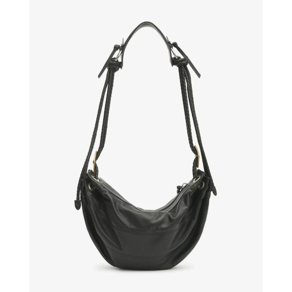 Isabel Marant Maia Medium Bag in Leather, Black | Shoulder & Crossbody Bags | Coveti