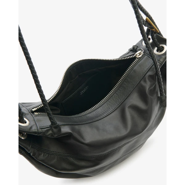 Isabel Marant Maia Medium Bag in Leather, Black | Shoulder & Crossbody Bags | Coveti