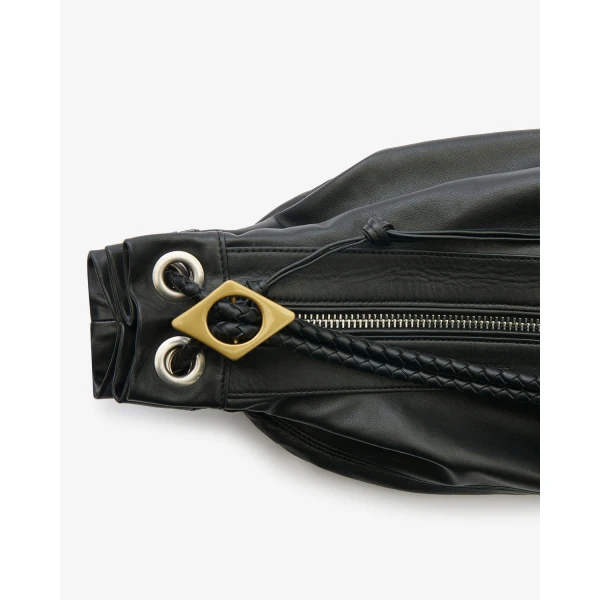Isabel Marant Maia Medium Bag in Leather, Black | Shoulder & Crossbody Bags | Coveti