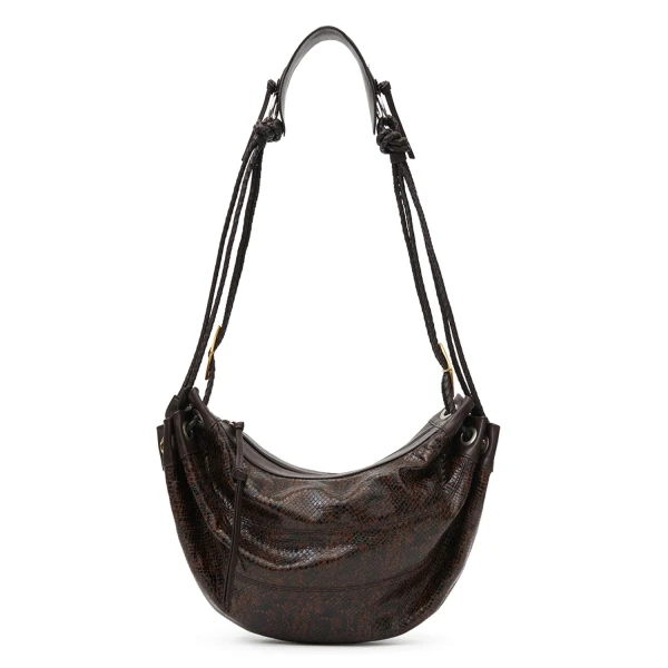 Maia Medium Bag in Python-Effect Leather, Mocha