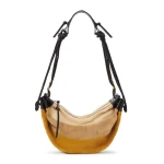 Isabel Marant Maia Medium Bag in Suede Leather, Multicolor Beige | Women | Coveti