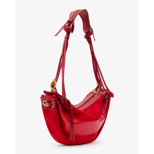 Isabel Marant Maia Medium Leather Bag in Scarlet Red | Shoulder & Crossbody Bags | Coveti