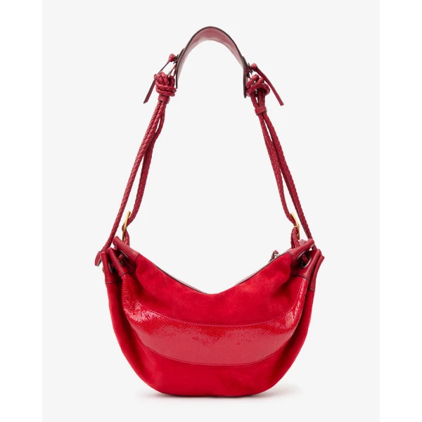 Isabel Marant Maia Medium Leather Bag in Scarlet Red | Shoulder & Crossbody Bags | Coveti