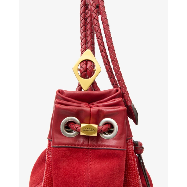 Isabel Marant Maia Medium Leather Bag in Scarlet Red | Shoulder & Crossbody Bags | Coveti
