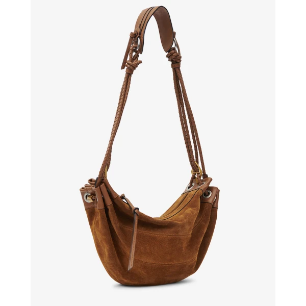 Isabel Marant Maia Medium Suede Bag in Cognac | Shoulder & Crossbody Bags | Coveti