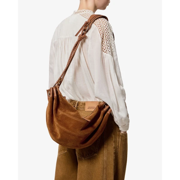 Isabel Marant Maia Medium Suede Bag in Cognac | Shoulder & Crossbody Bags | Coveti